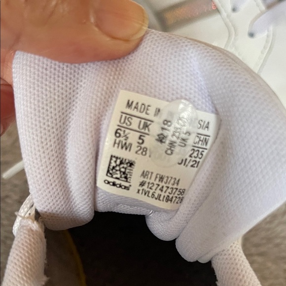 Adidas White Sneakers with Metallic Stripes - Picture 8 of 9